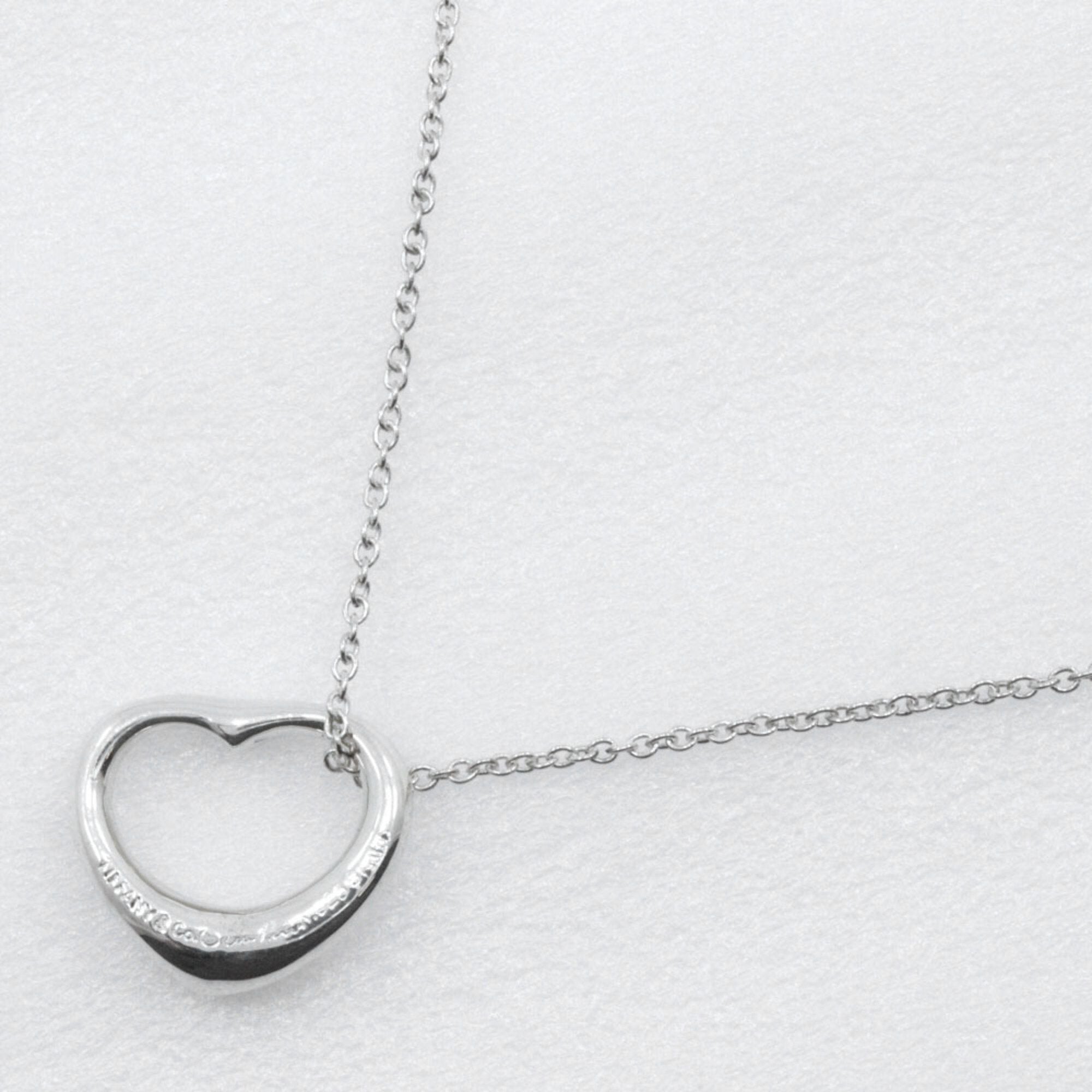 Open Heart Pendant Necklace Sterling Silver 15mm