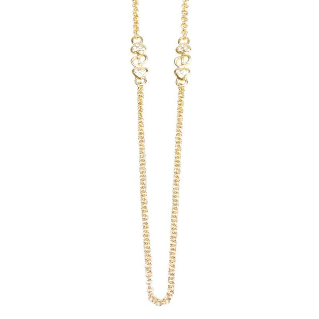 Pendant Necklace Gold and Rhinestone