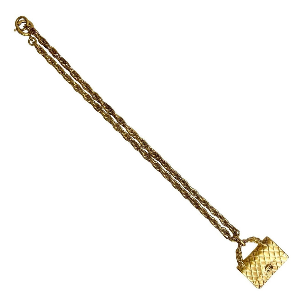 Matelasse Bag Motif Pendant Necklace Metal