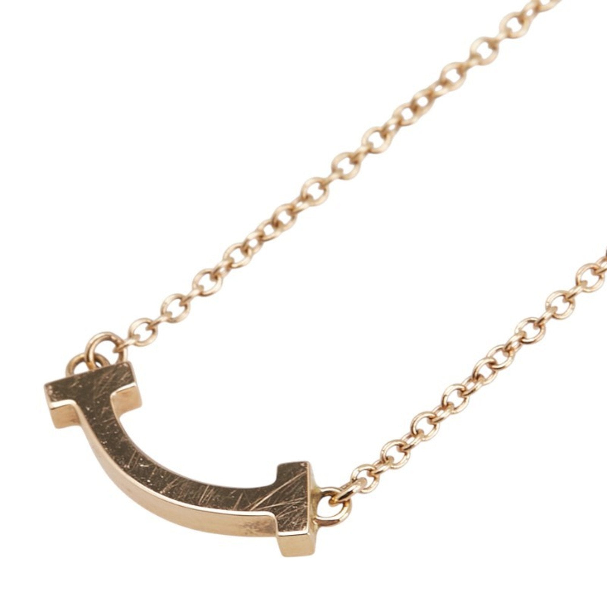 T Smile Mini Pendant Necklace 18K Rose Gold