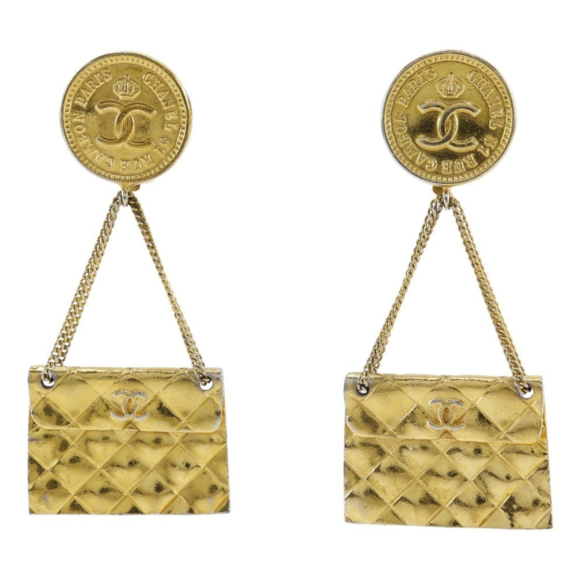 CC Logo Clip-On Earrings Metal Gold-Tone Metal