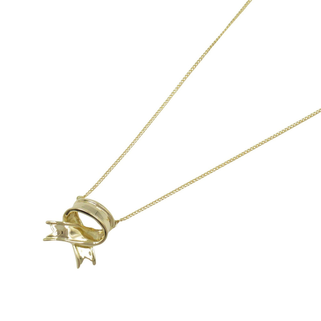 Ribbon Pendant Necklace 18K Yellow Gold