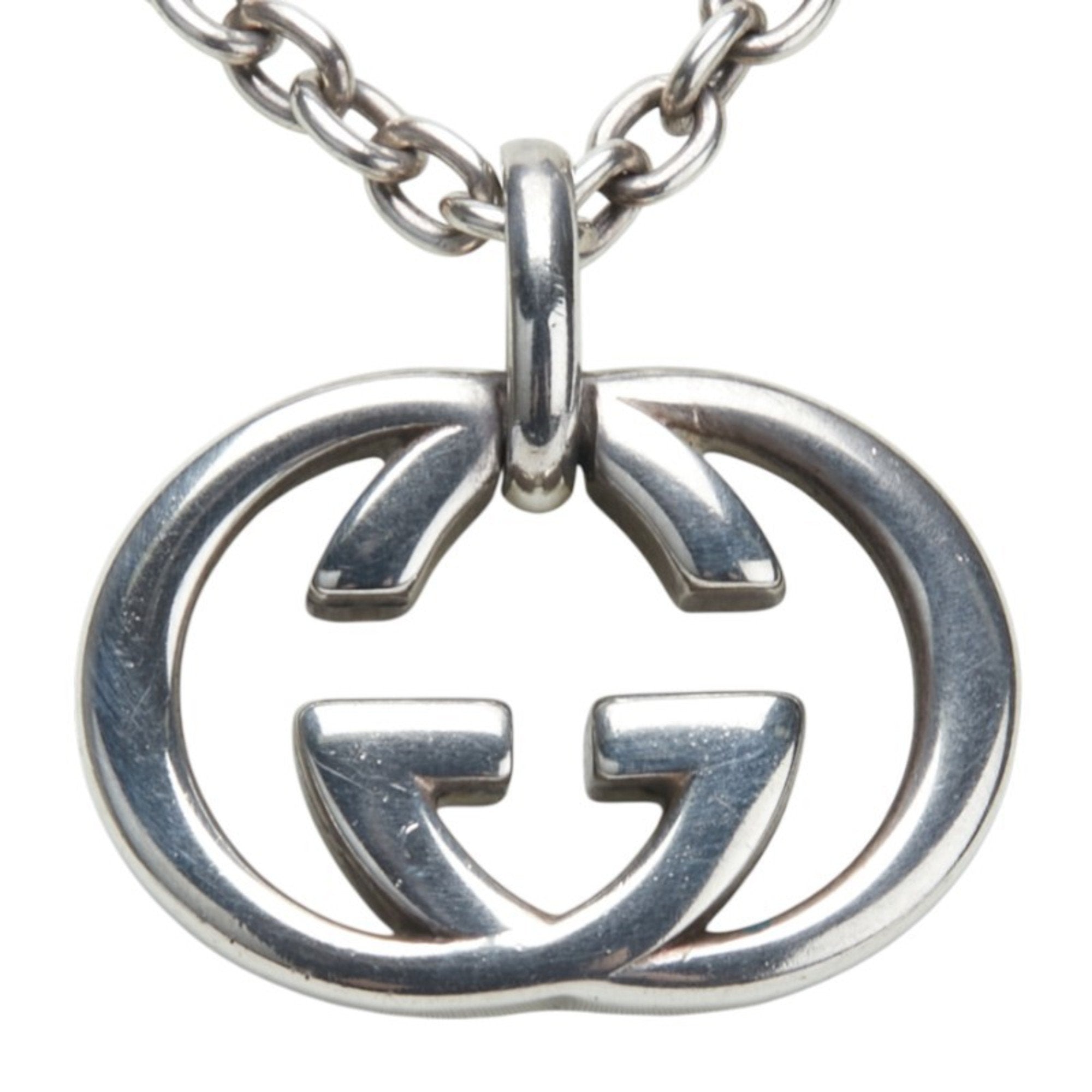 Interlocking G Pendant Necklace Sterling Silver