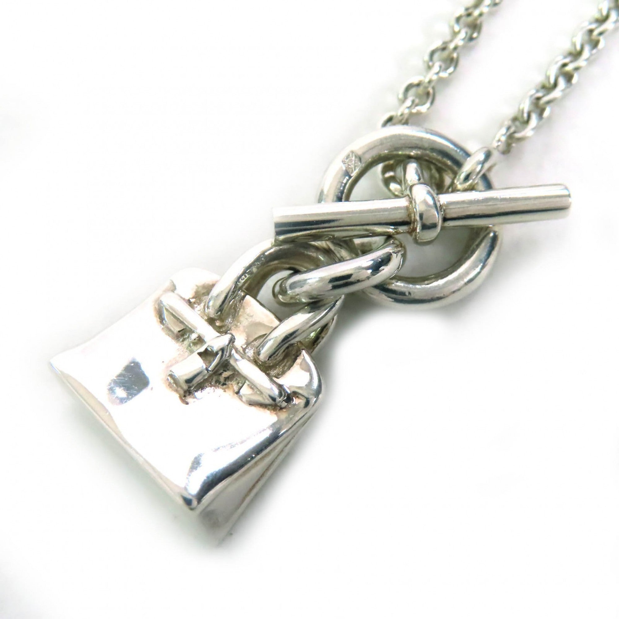 Mini Birkin Amulet Pendant Necklace Sterling Silver