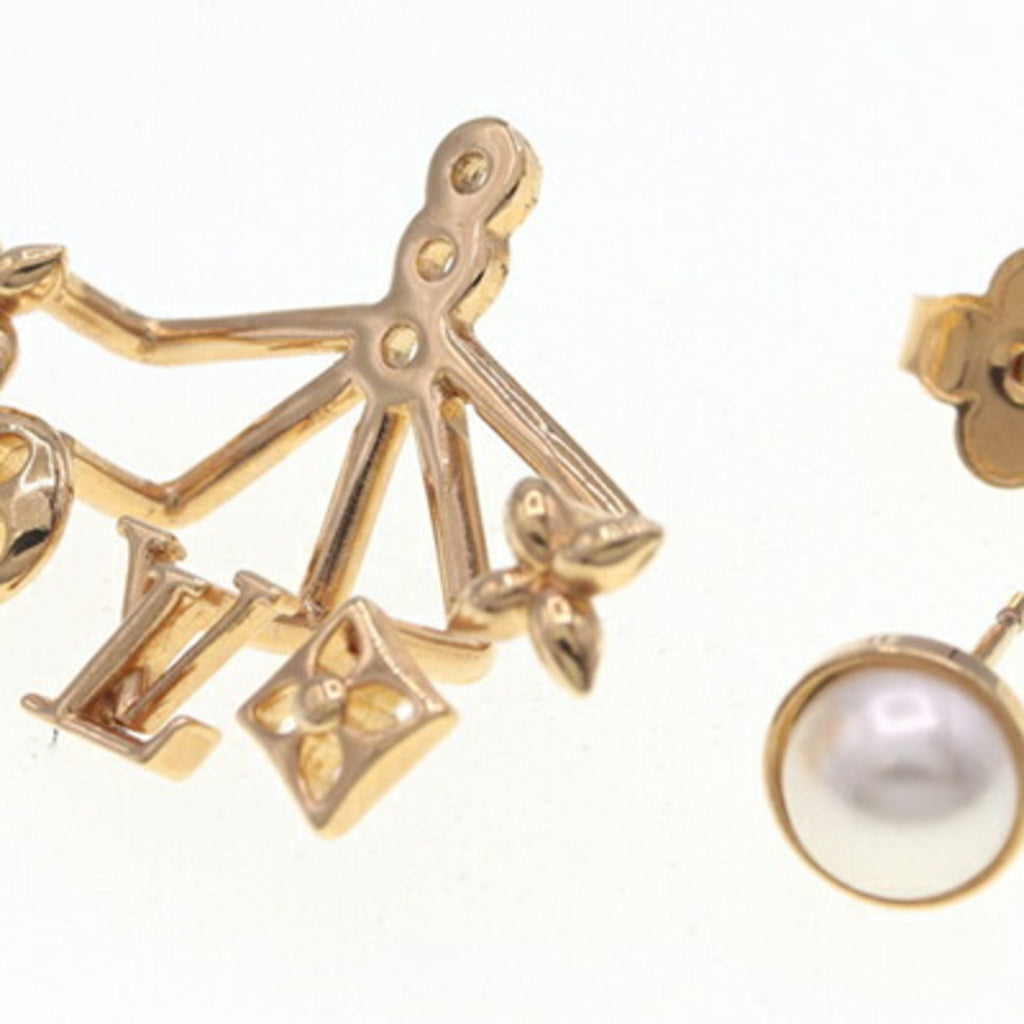 Pearl Earrings Gold Metal and Artificial Pearl