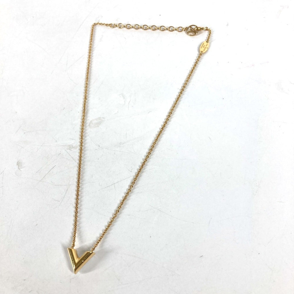 Essential V Pearl Pendant Necklace Gold Metal
