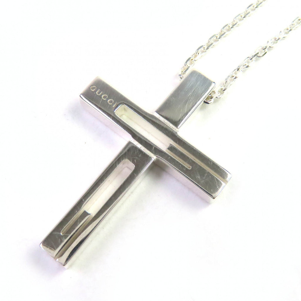 Cutout Cross Pendant Necklace Sterling Silver