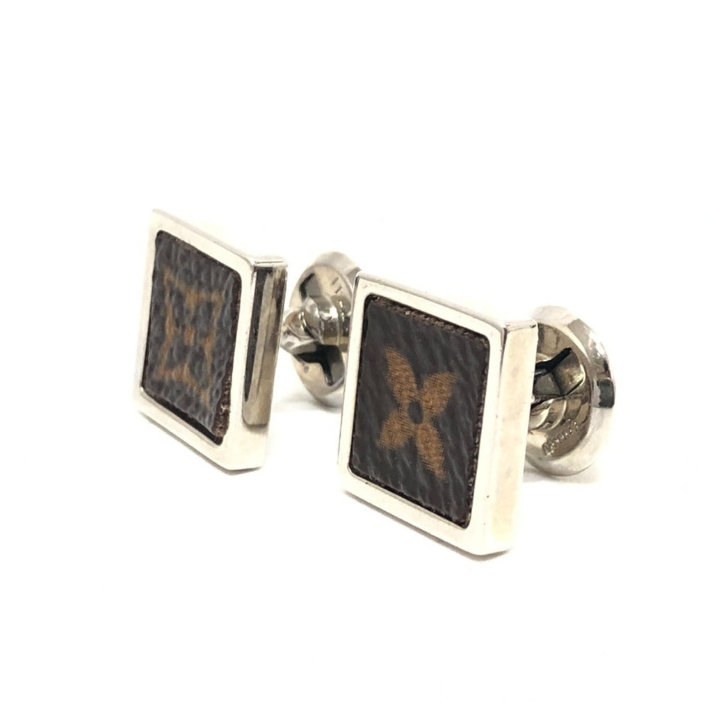 Monogram Square Cufflinks Metal Brown Bracelet