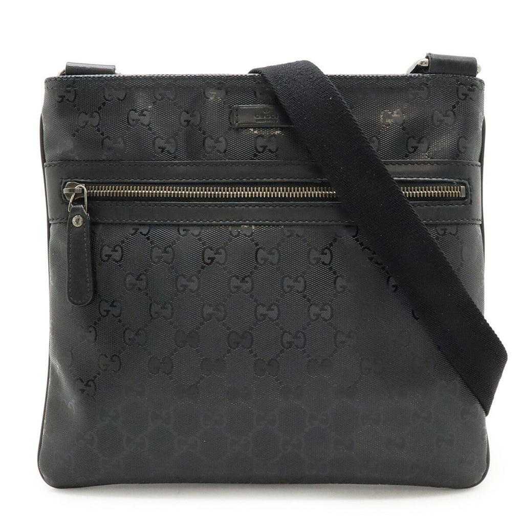 Front Zip Flat Messenger Bag GG Imprime Medium