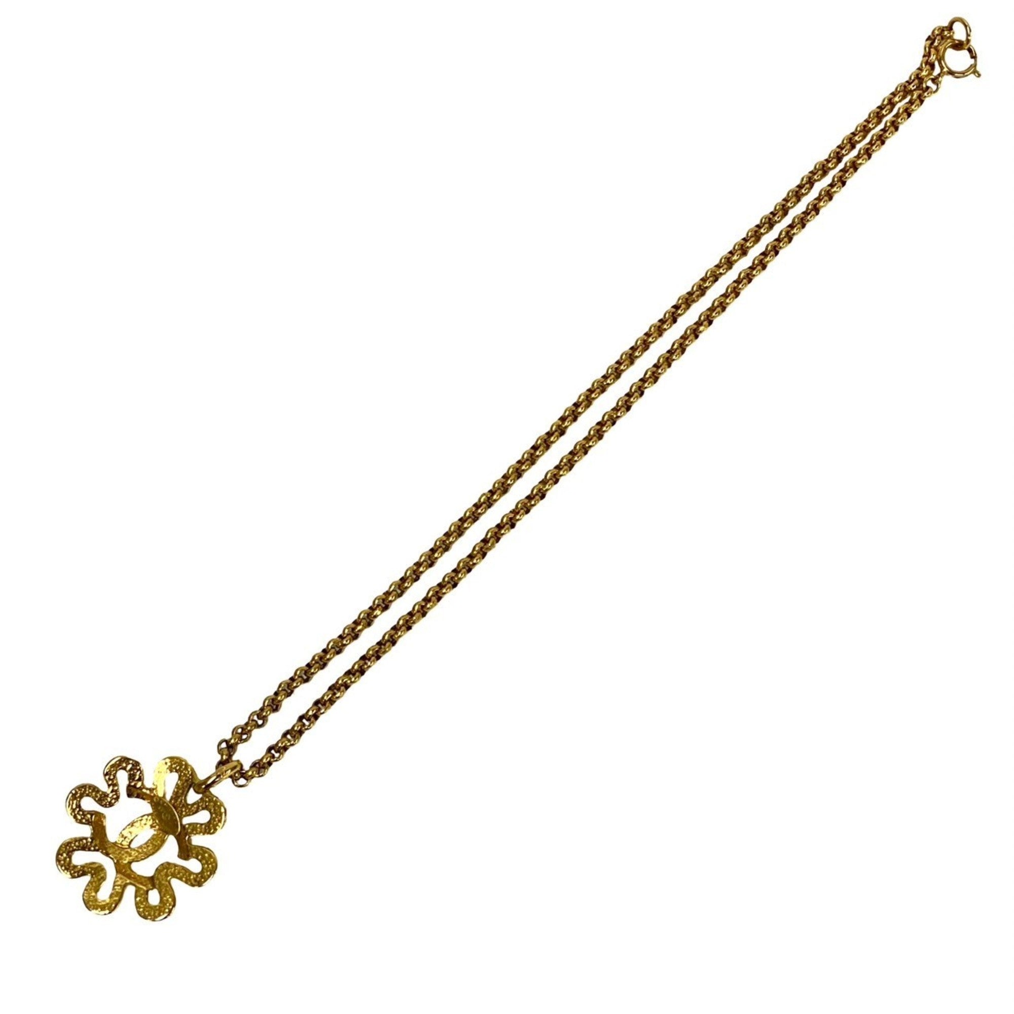 CC Logo Chain Pendant Necklace Metal