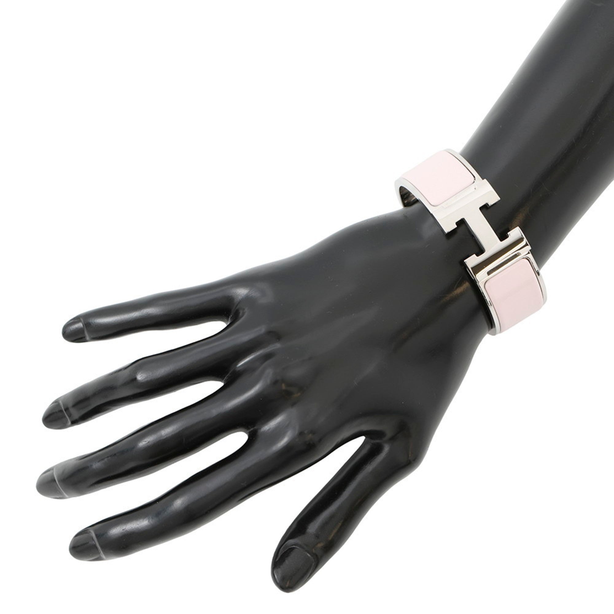 Click H Clack Bracelet Alloy and Enamel and Metal Rose Pink and Silver