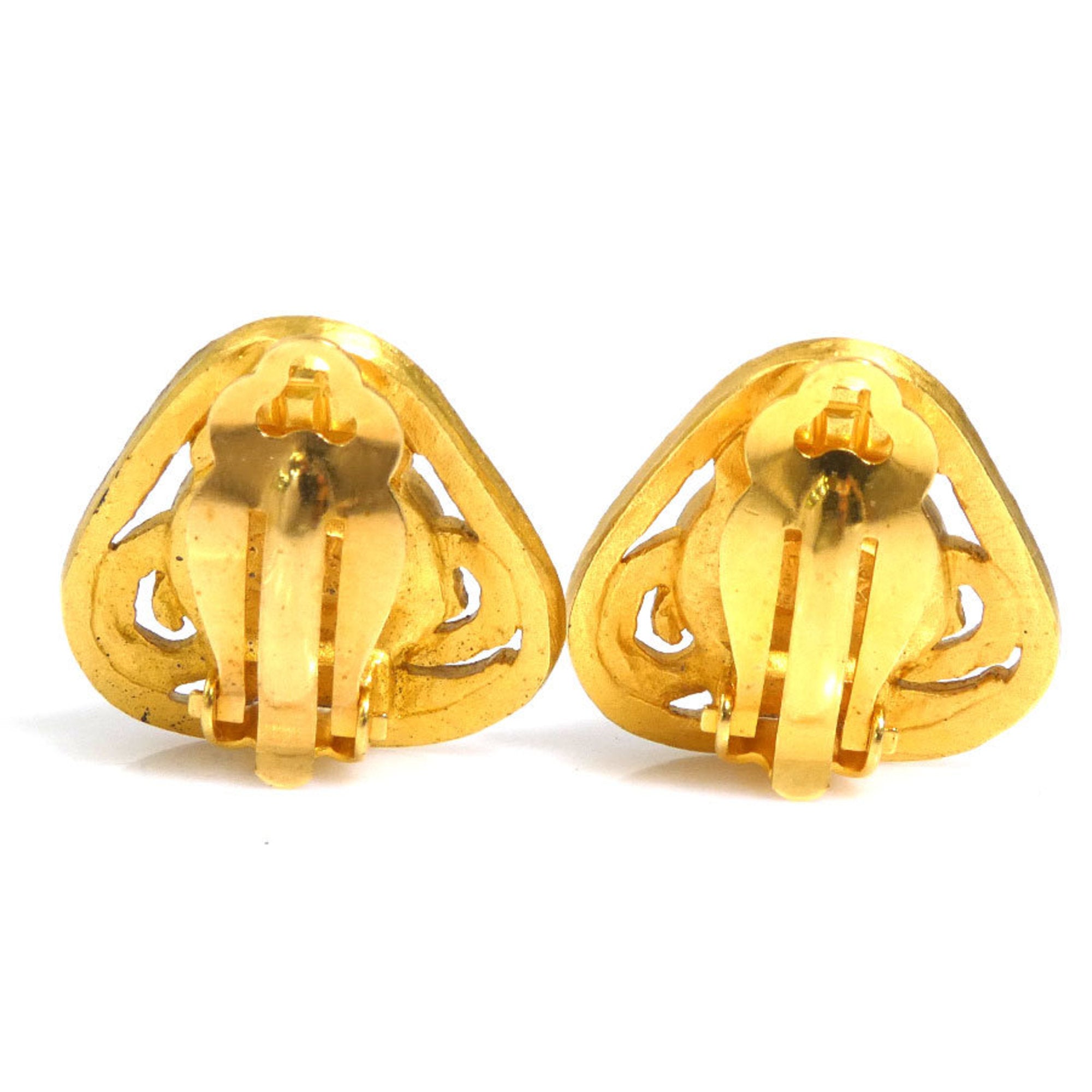 CC Logo Clip-On Earrings Gold-Tone Metal