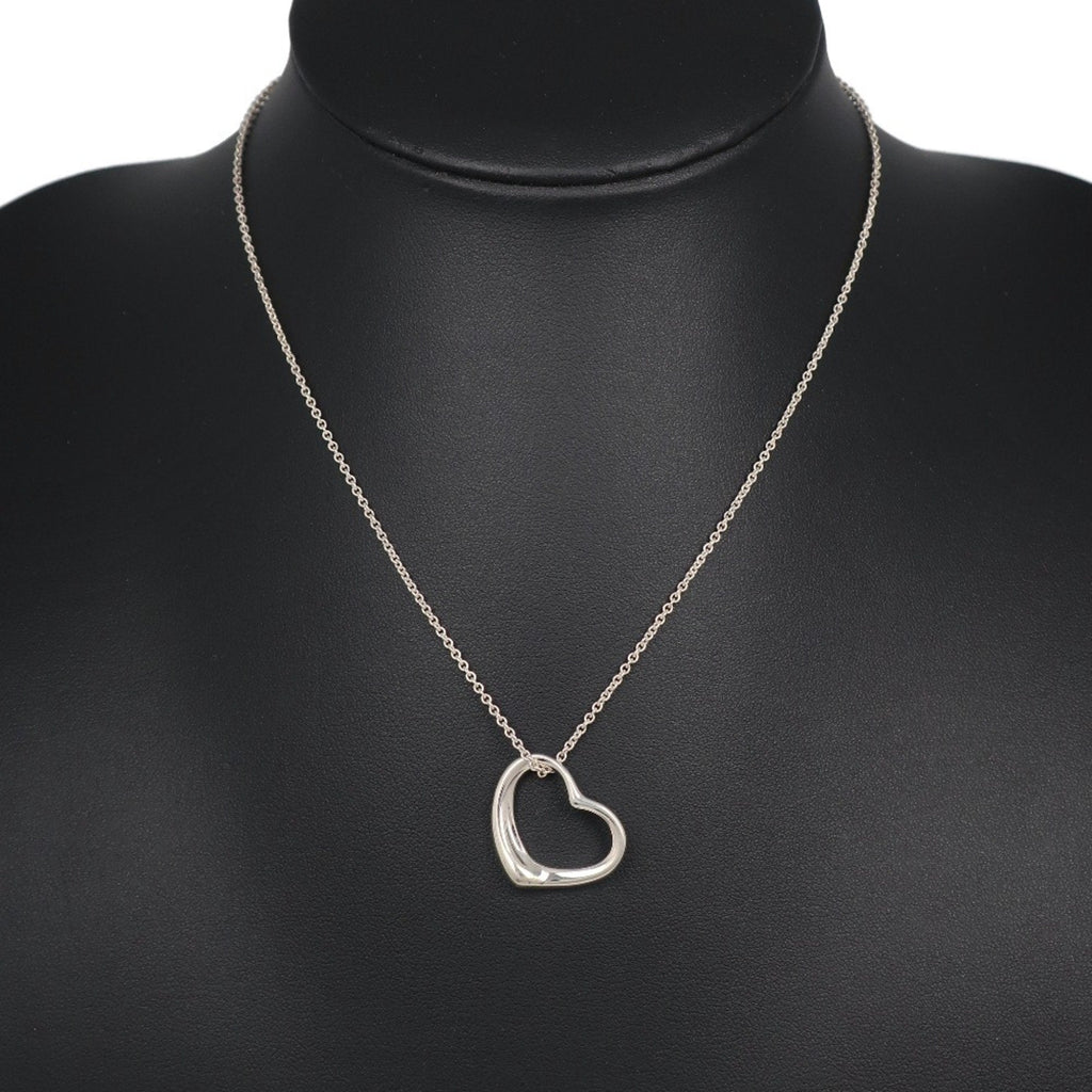 Open Heart Pendant Necklace Sterling Silver 20mm