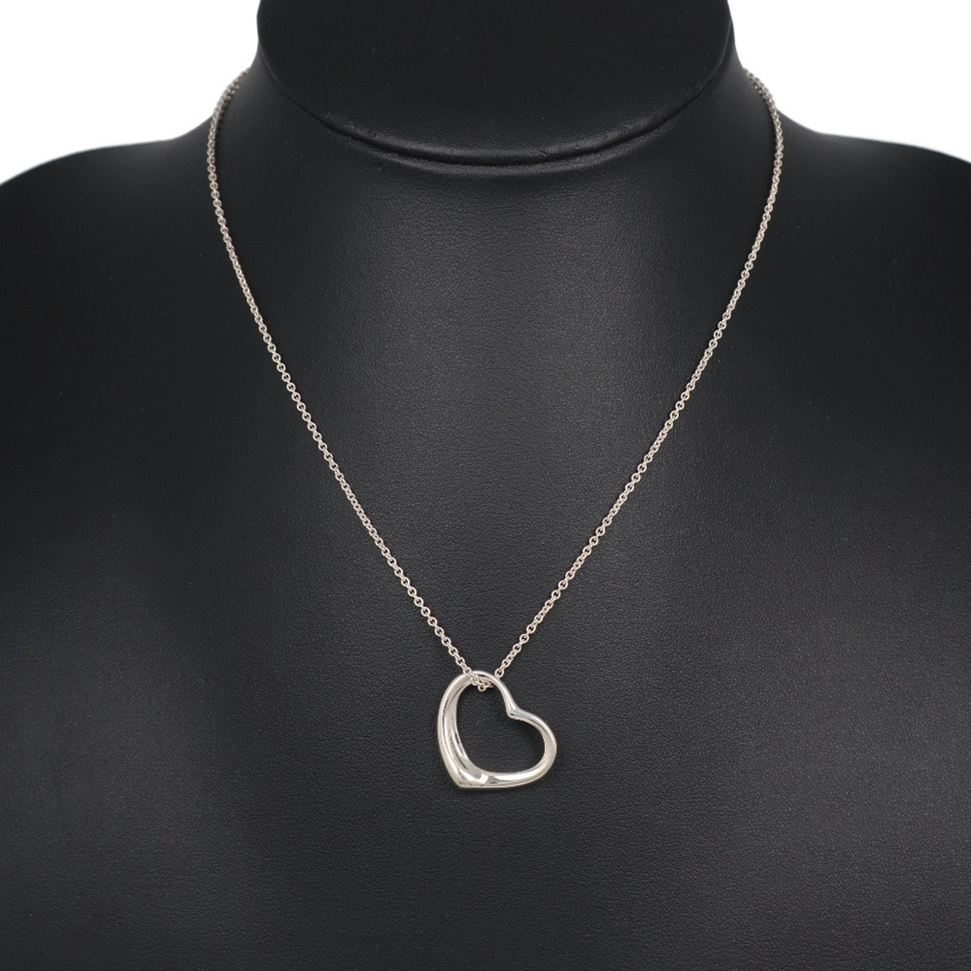 Open Heart Pendant Necklace Sterling Silver 20mm