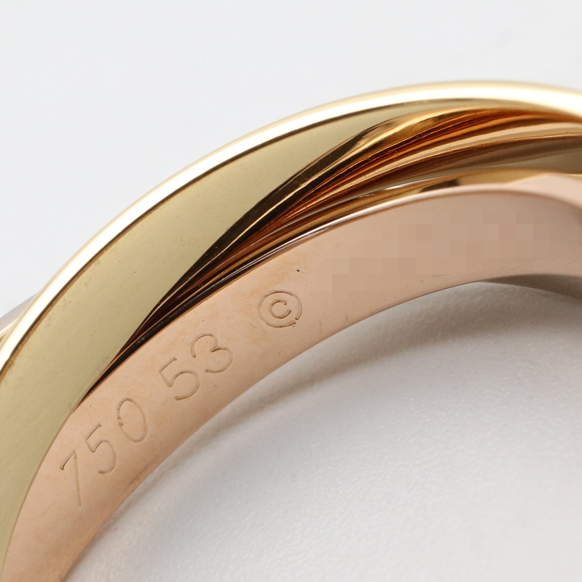 Vendome Louis Cartier Band Ring 18K Tricolor Gold