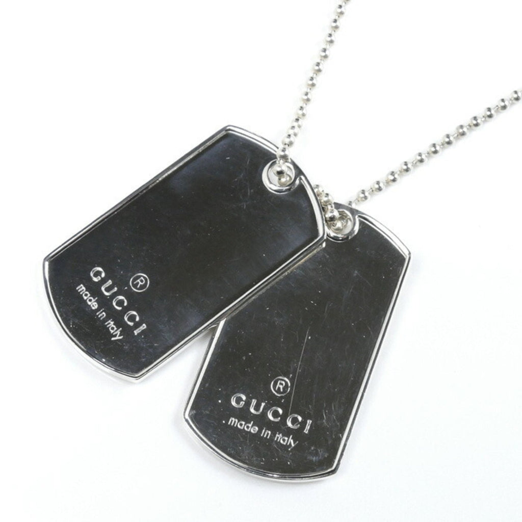Double Dog Tag Pendant Necklace Sterling Silver