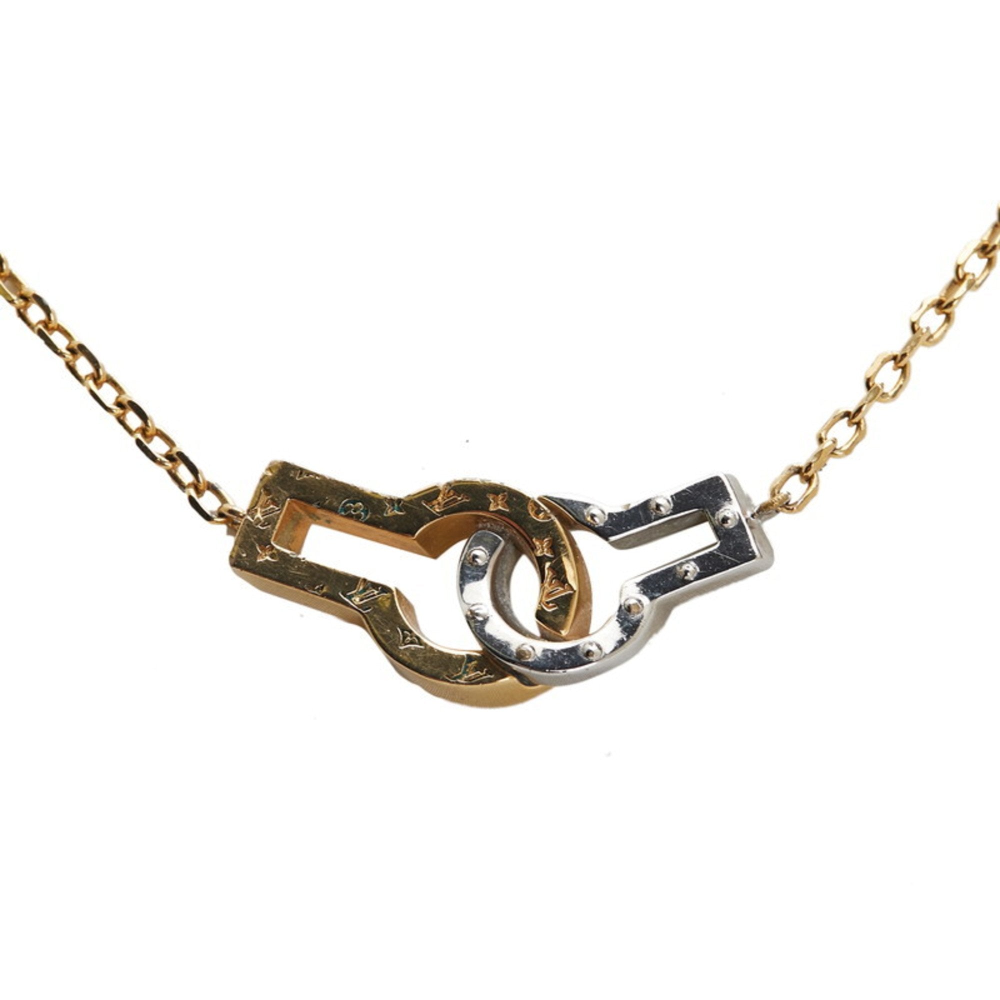 Pendant Necklace Gold and Silver Metal