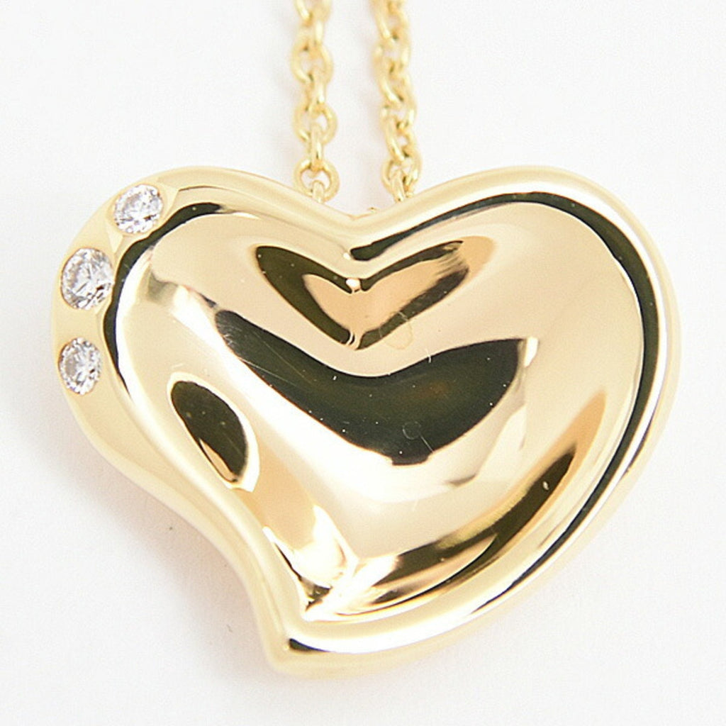 Full Heart Pendant Necklace 18K Yellow Gold with Diamond