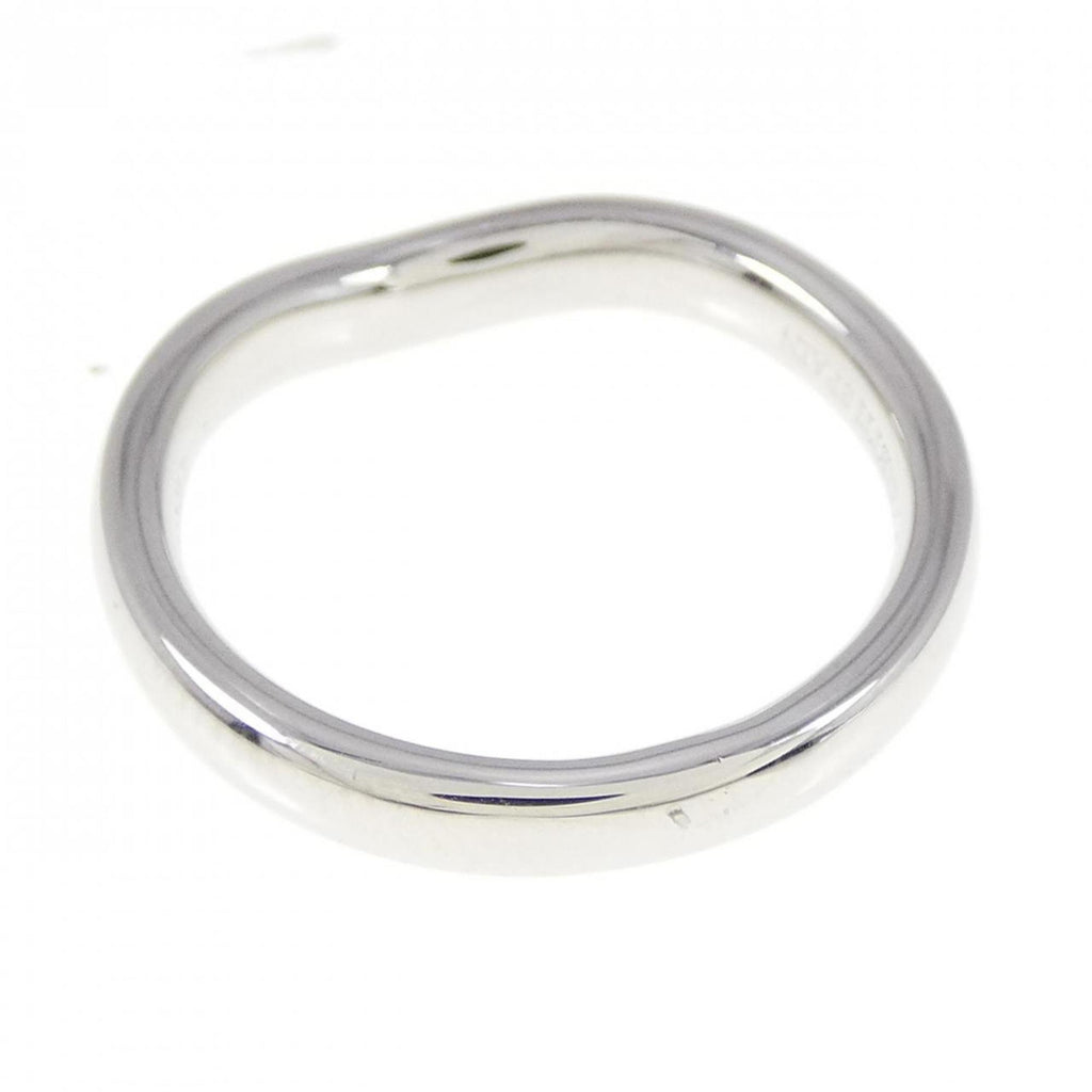 Wide Curved Ring Platinum with Diamond
