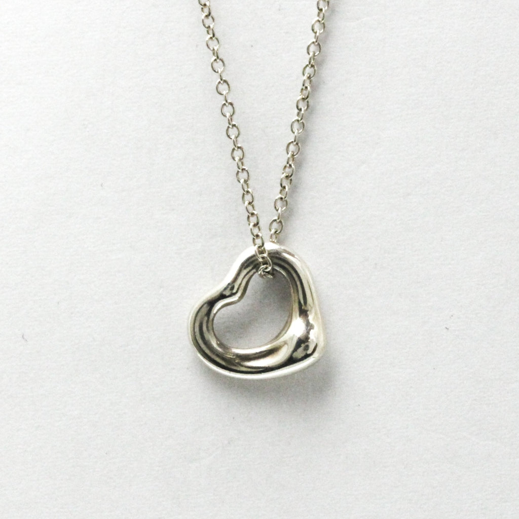 Open Heart Pendant Necklace Sterling Silver 11mm