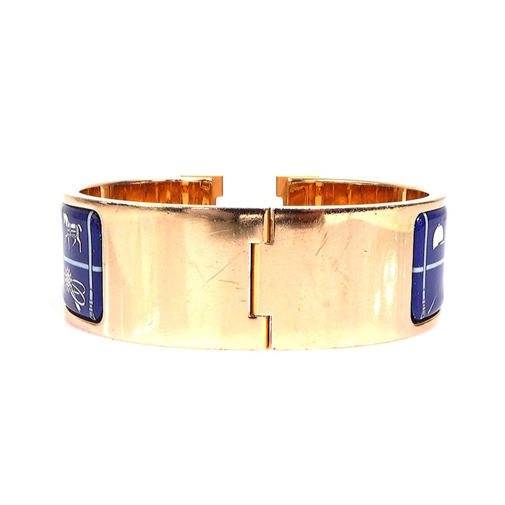 Click-Clack Bracelet Enamel and Metal Blue Gold Off-White