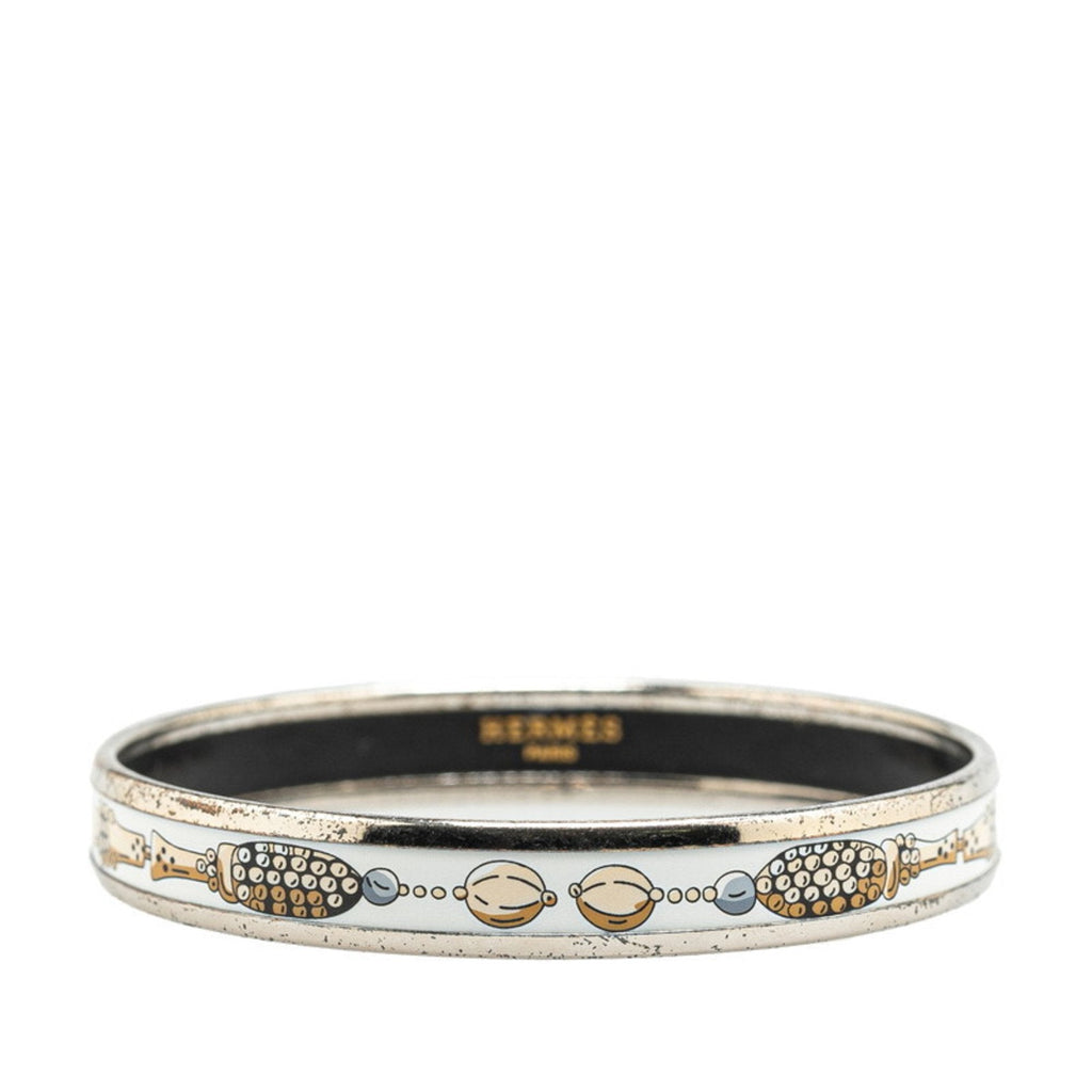 Bracelet Box Calf Leather and Metal Multi-Color White