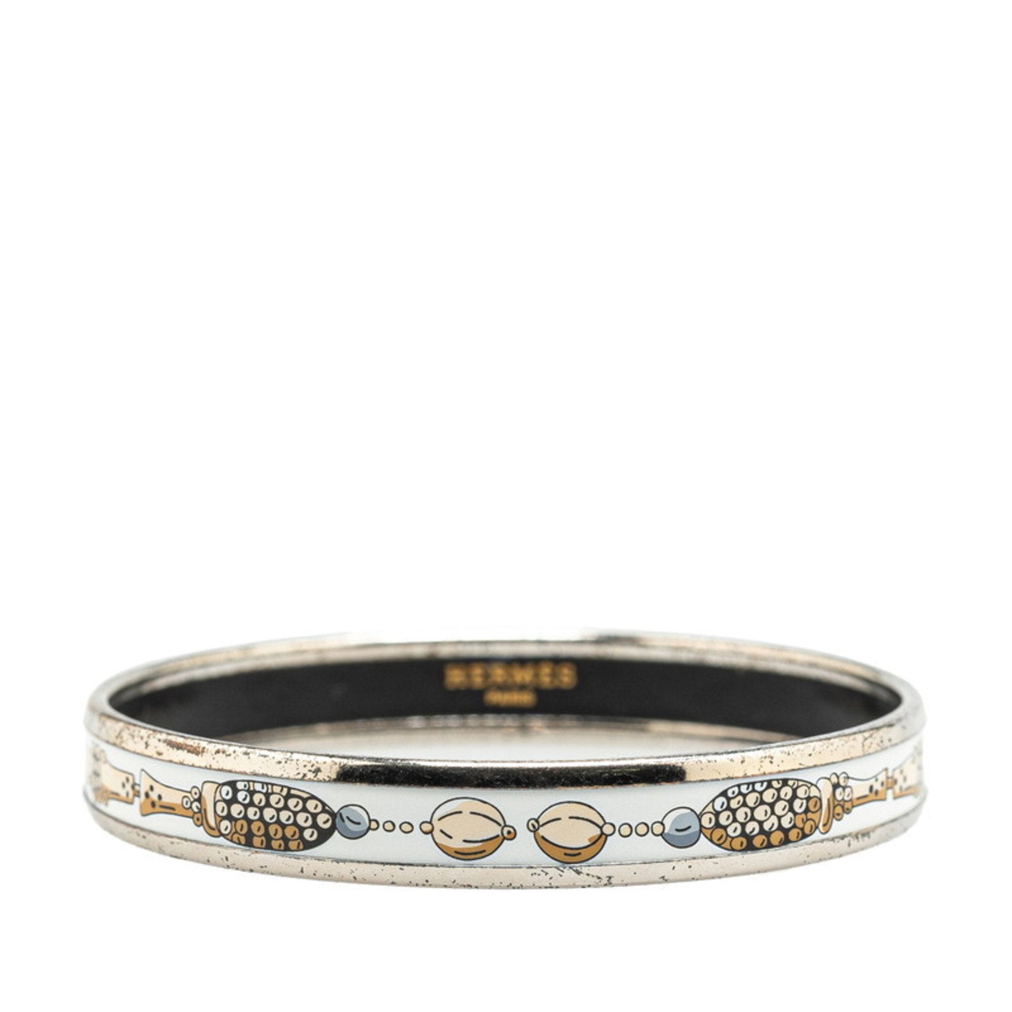 Bracelet Box Calf Leather and Metal Multi-Color White