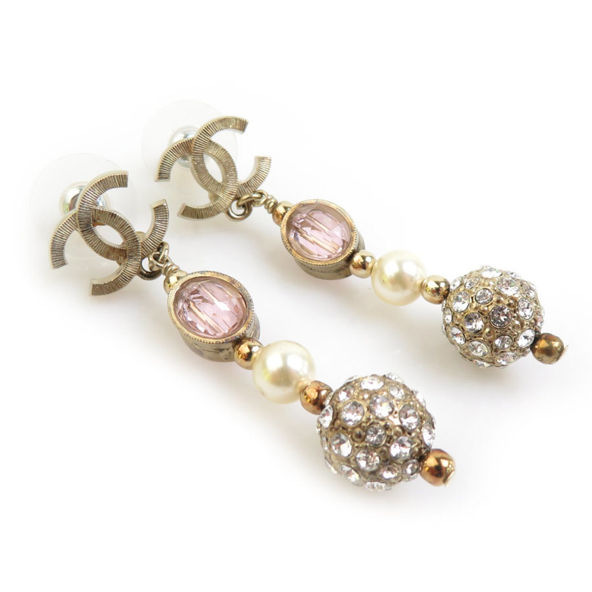 CC Logo Earrings Gold-Tone Metal