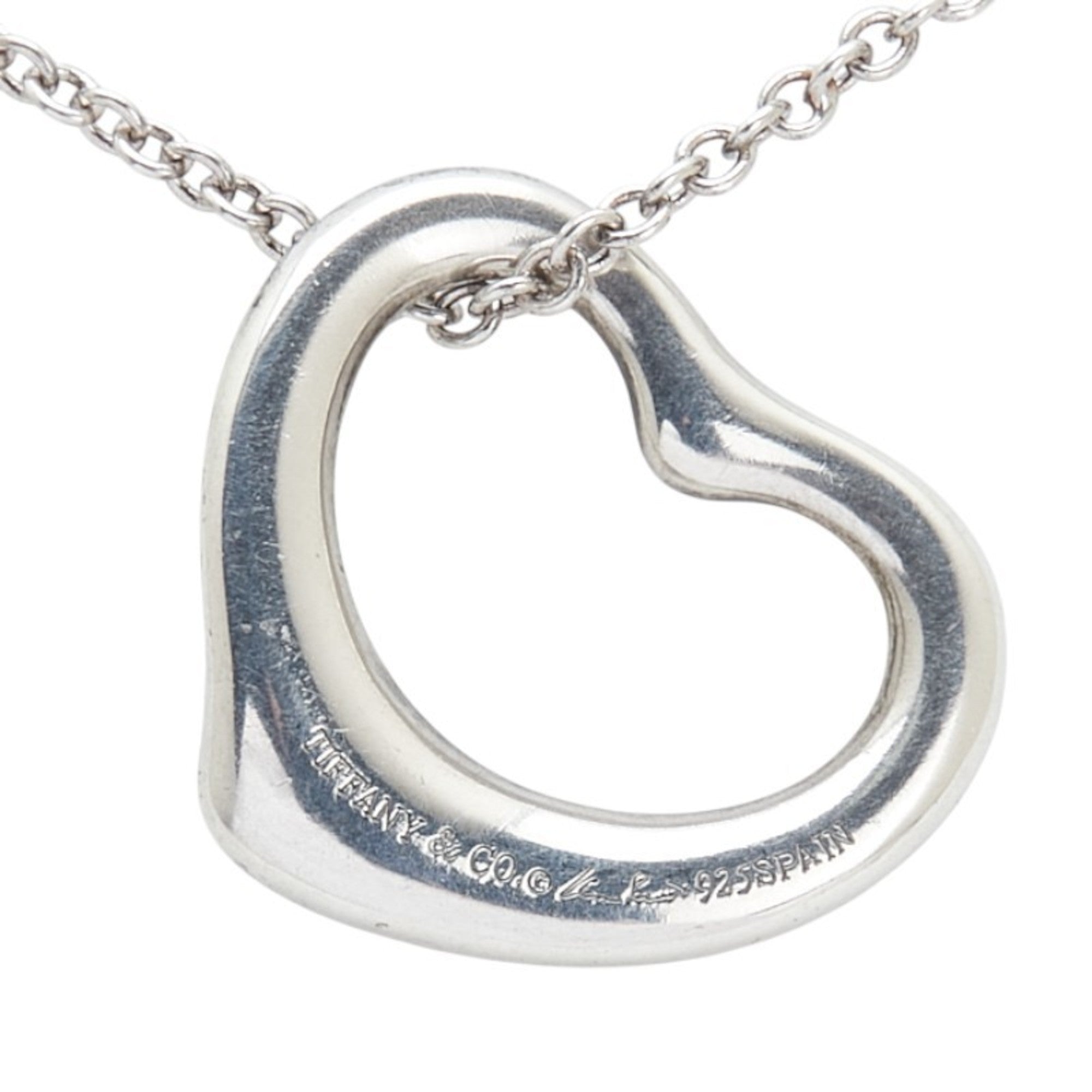 Open Heart Pendant Necklace Sterling Silver 18.8mm