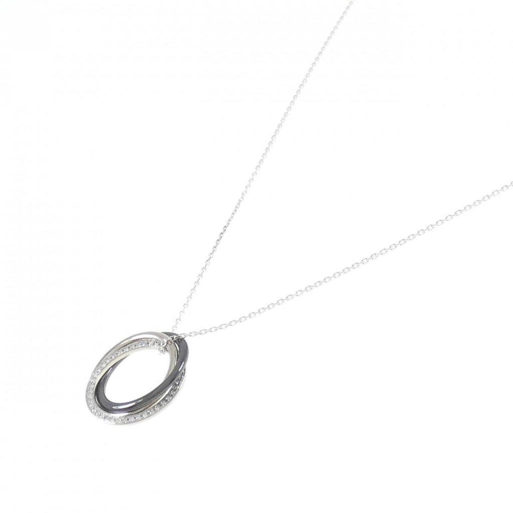 Trinity Pendant Necklace 18K White Gold and Ceramic
