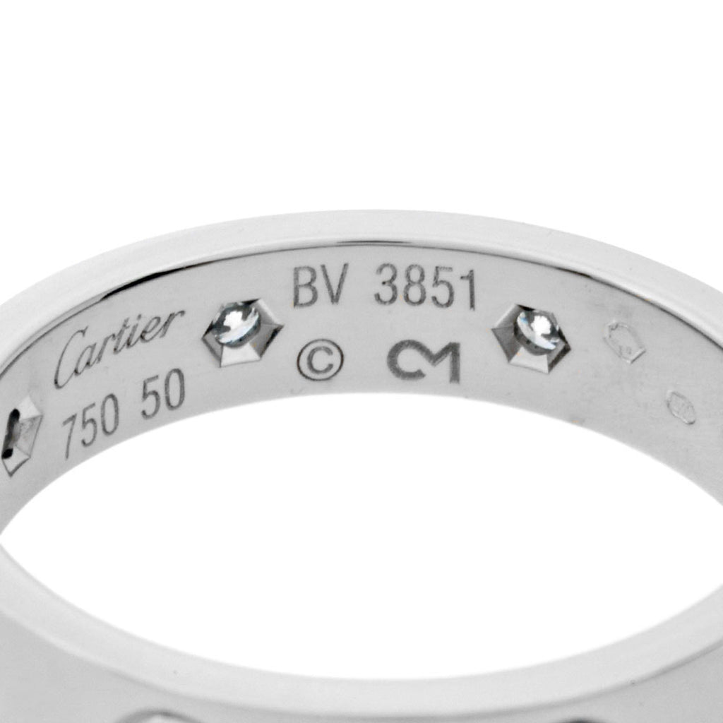 Love Ring 18K White Gold with Diamond Mini