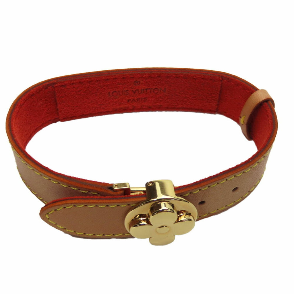 Good Luck Bracelet Leather and Metal Beige