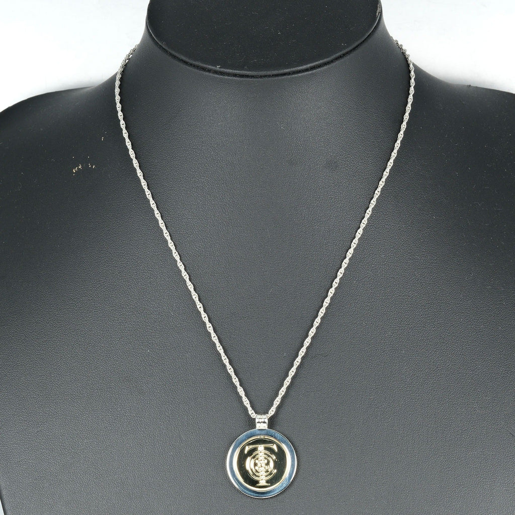 Pendant Necklace Sterling Silver and 18K Yellow Gold