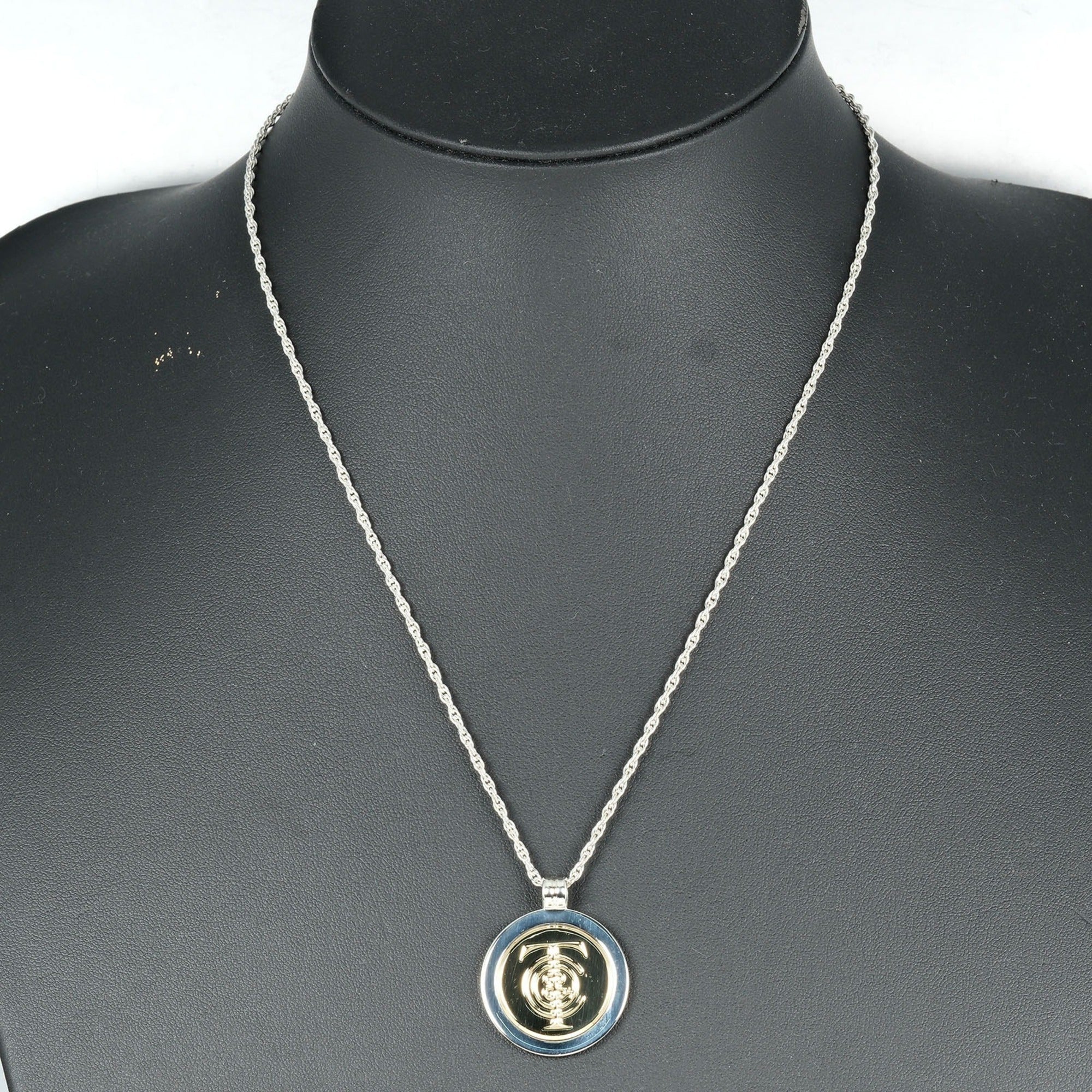 Pendant Necklace Sterling Silver and 18K Yellow Gold
