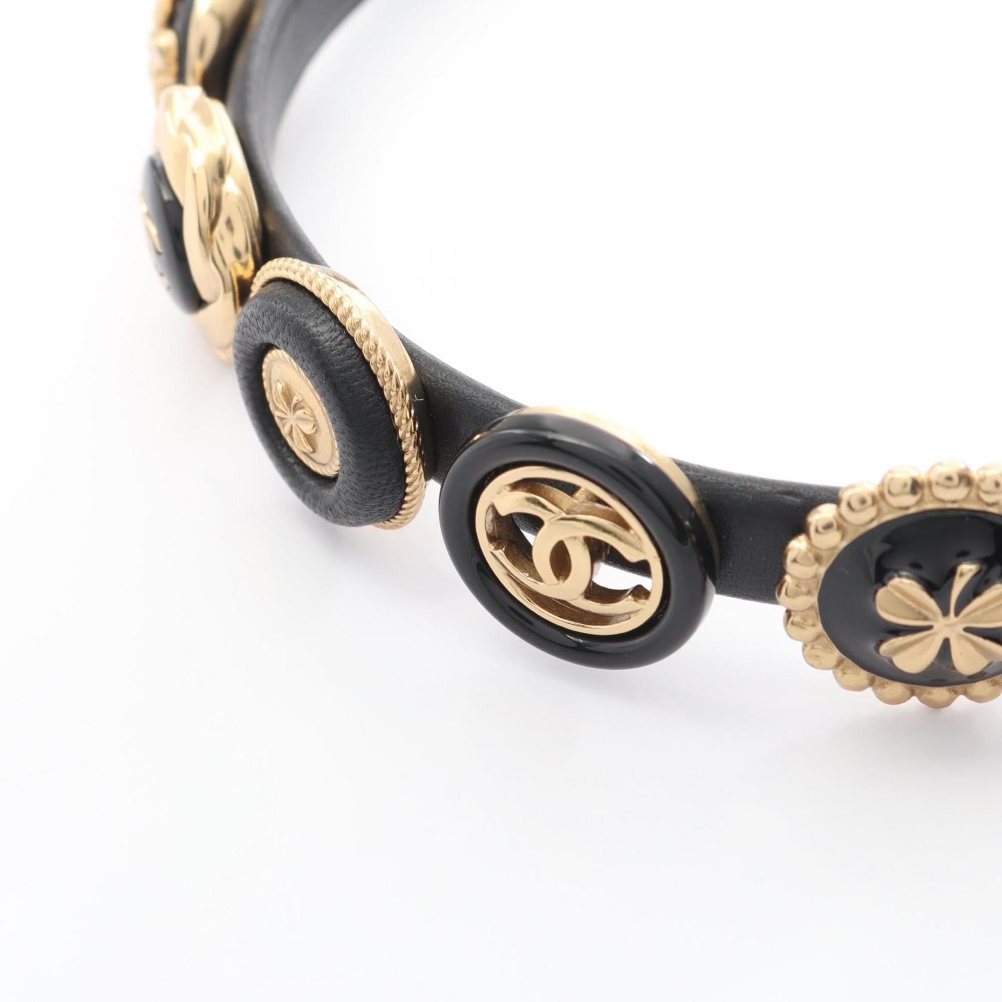 Choker Necklace Gold and Leather