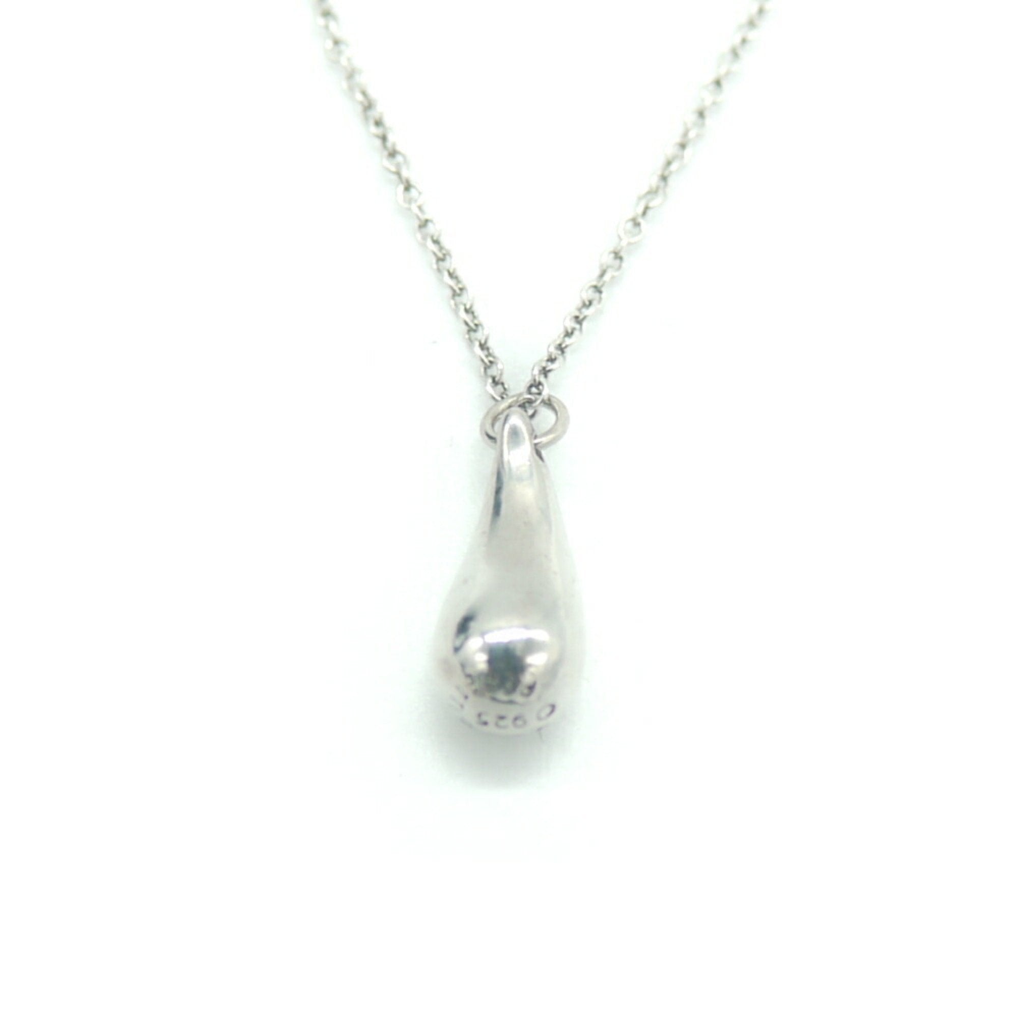 Elle Peretti Teardrop Pendant Necklace Sterling Silver Azuki Chain