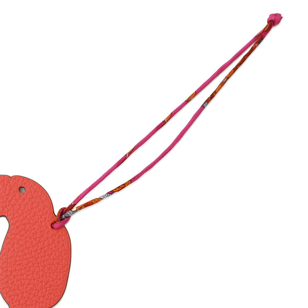 Charm Taurillon Clemence Leather Beige and Red Handbag Charm