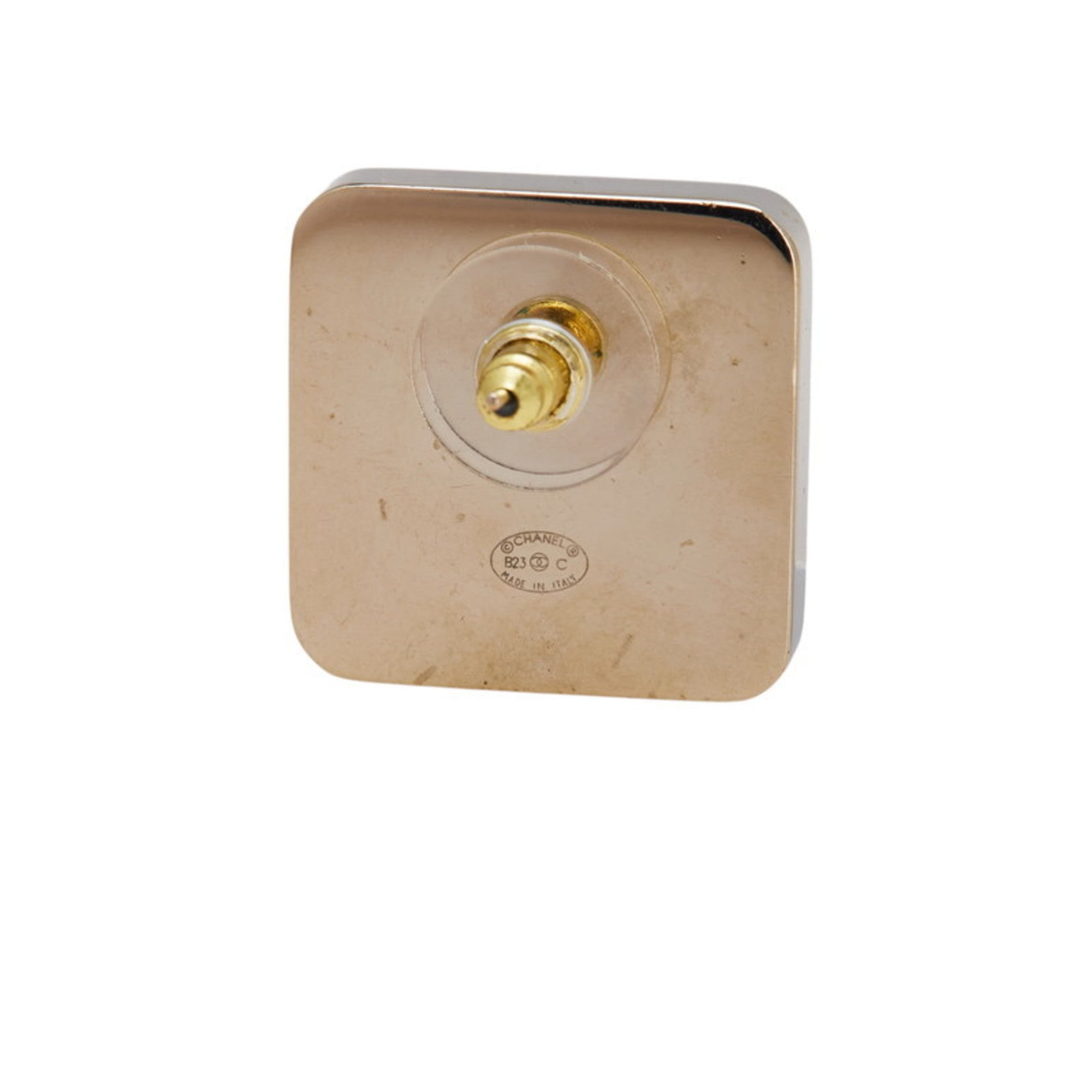 CC Logo Stud Earrings Gold-Tone Metal Gold-Tone Metal