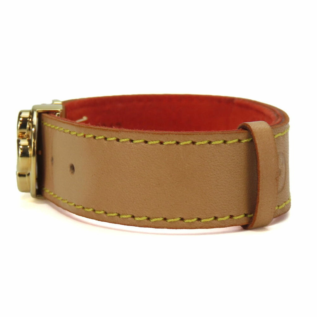 Good Luck Bracelet Leather and Metal Beige