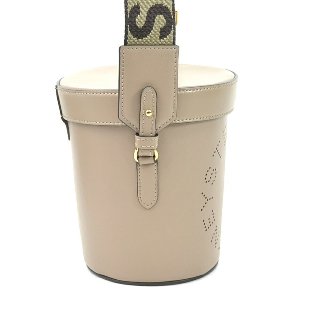 Logo Crossbody Bag Perforated Faux Leather Mini