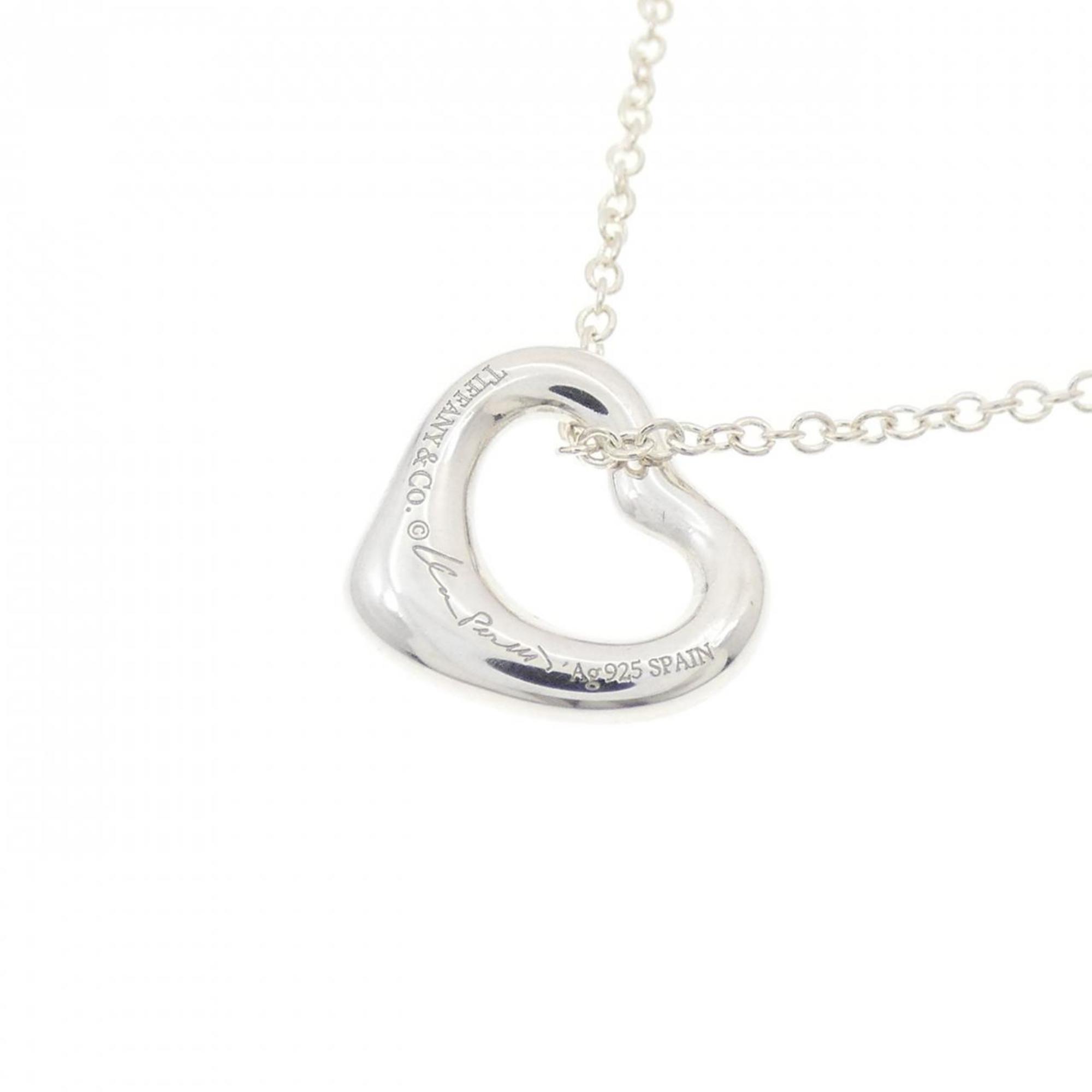 Open Heart Pendant Necklace Sterling Silver 10.5mm
