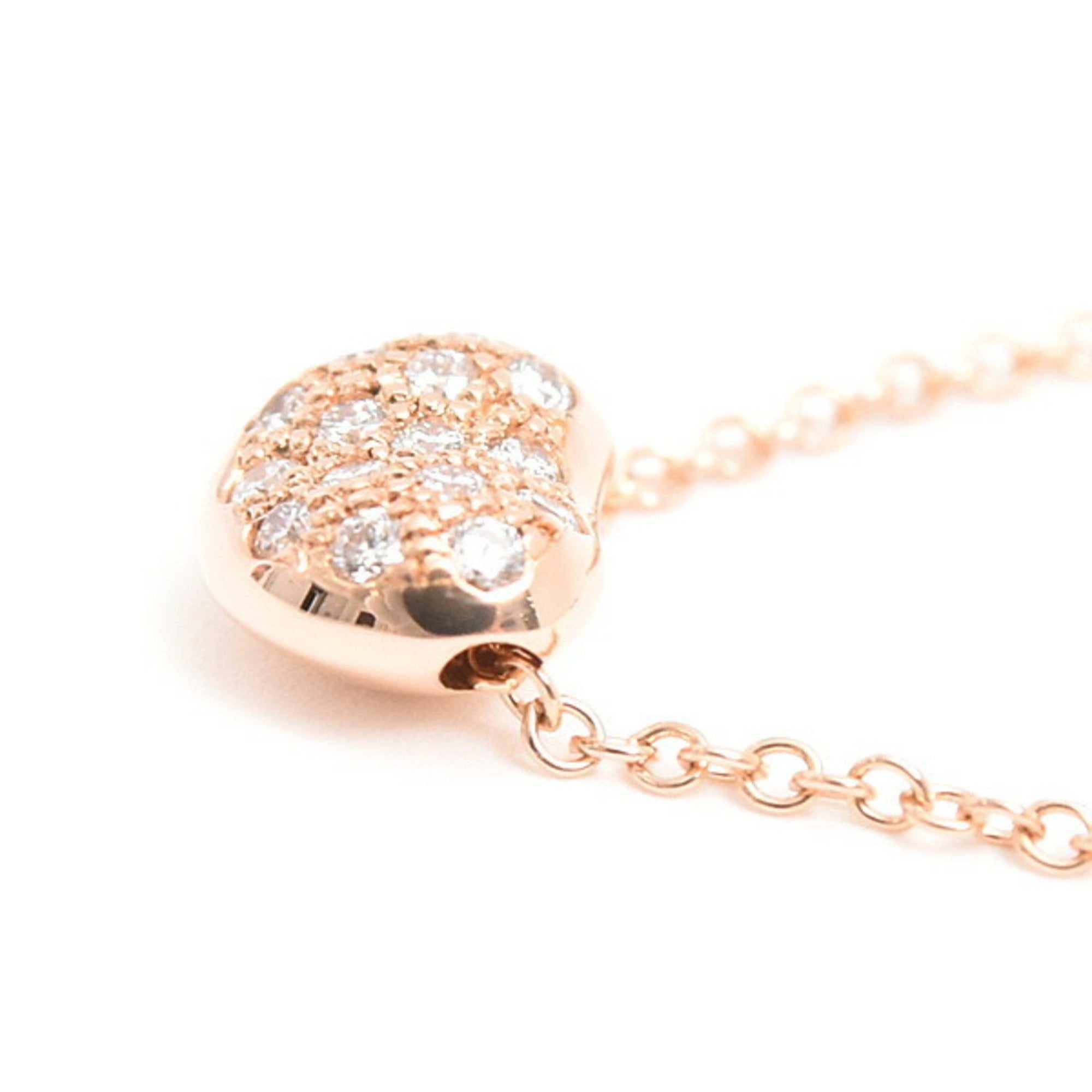 Bean Pendant Necklace 18K Rose Gold 4.9mm