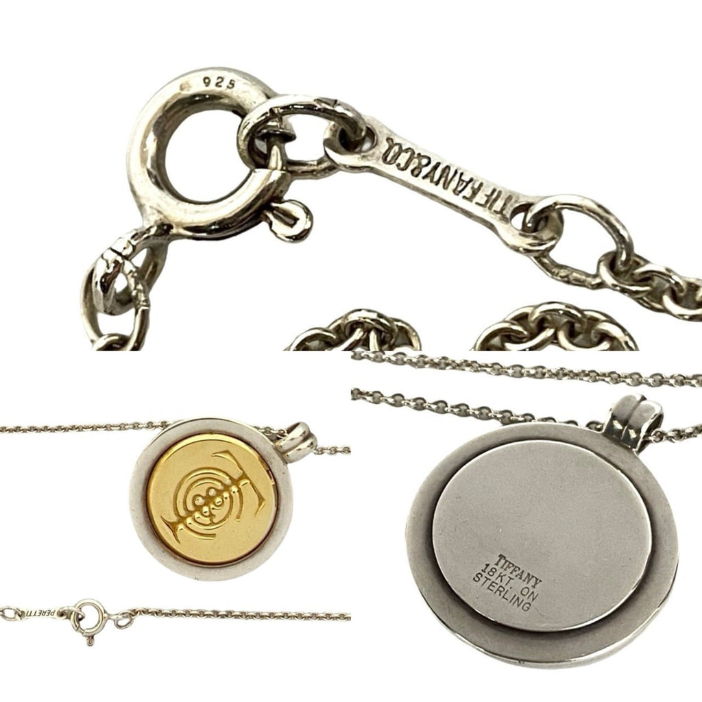 Coin Pendant Necklace 18K Gold and Sterling Silver
