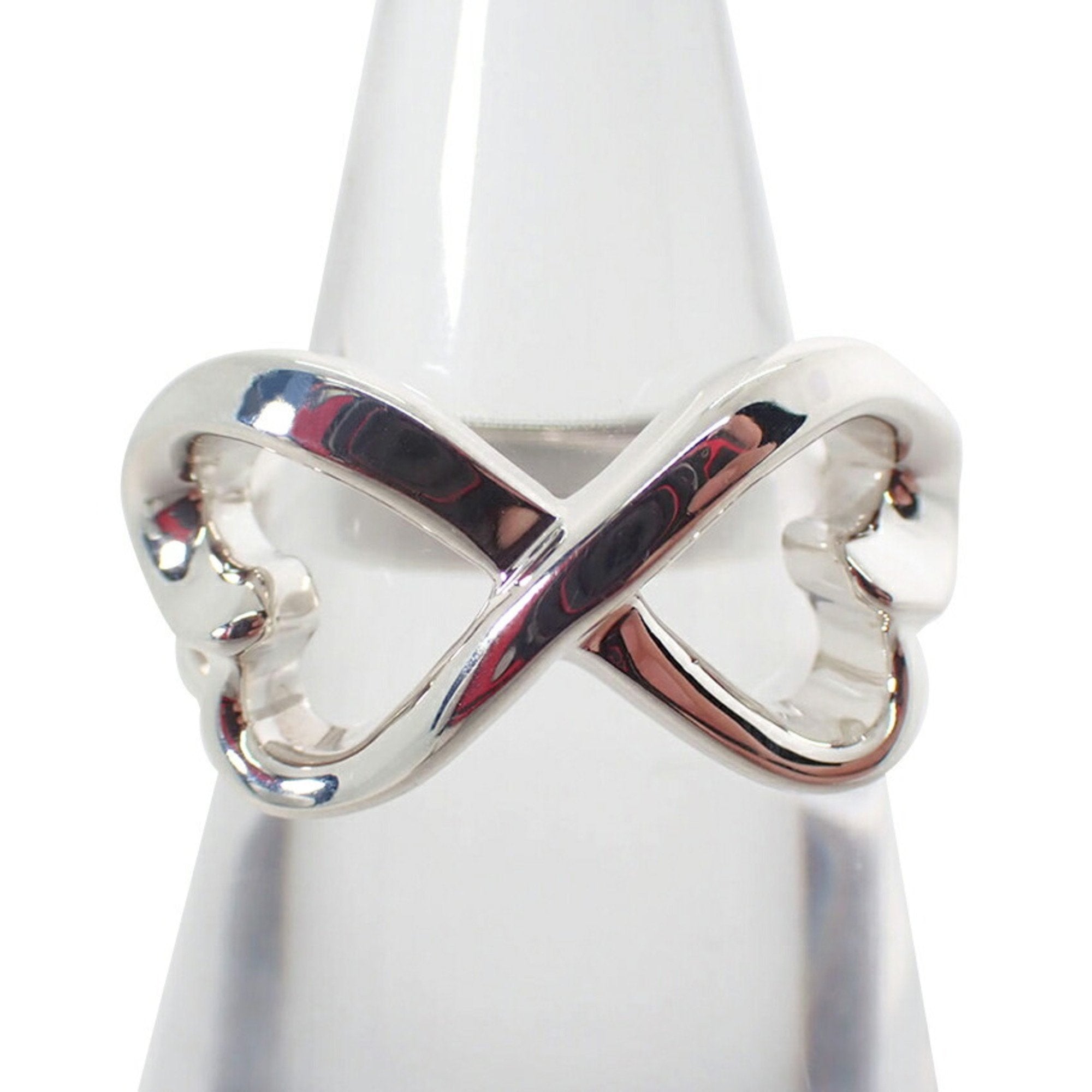 Double Loving Heart Ring Sterling Silver