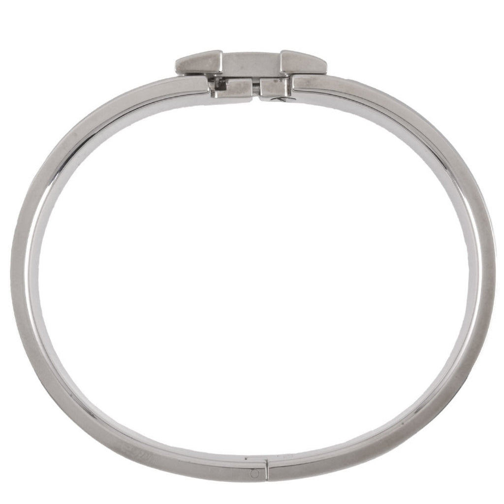 Clic Bangle Enamel and Metal Light Blue and Silver Mini Bracelet