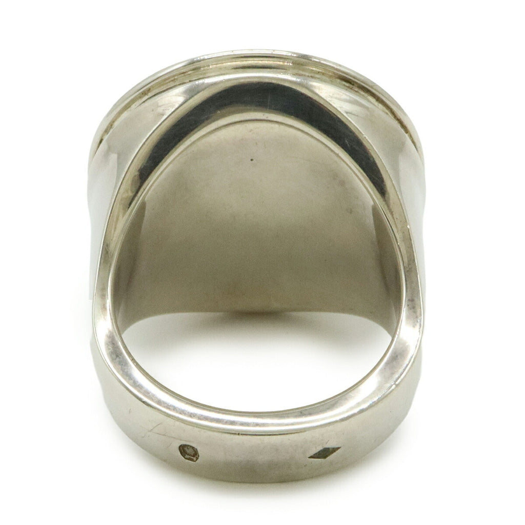 Signet Circle Ring Sterling Silver Black
