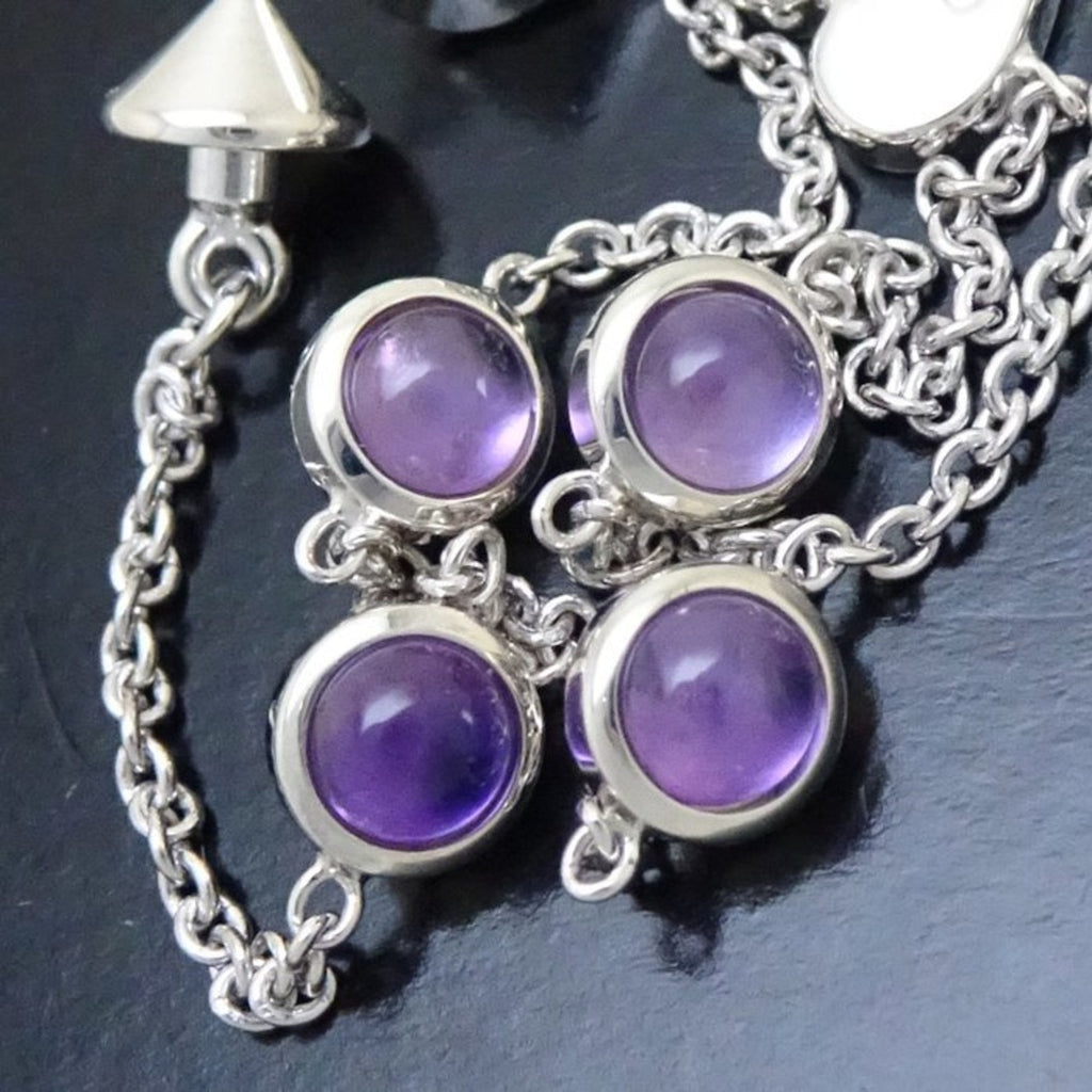 Charm Bracelet Sterling Silver with Amethyst