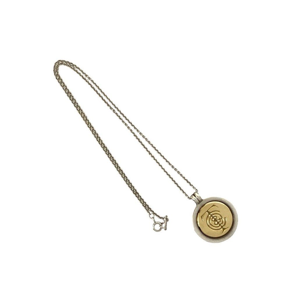Coin Pendant Necklace 18K Gold and Sterling Silver