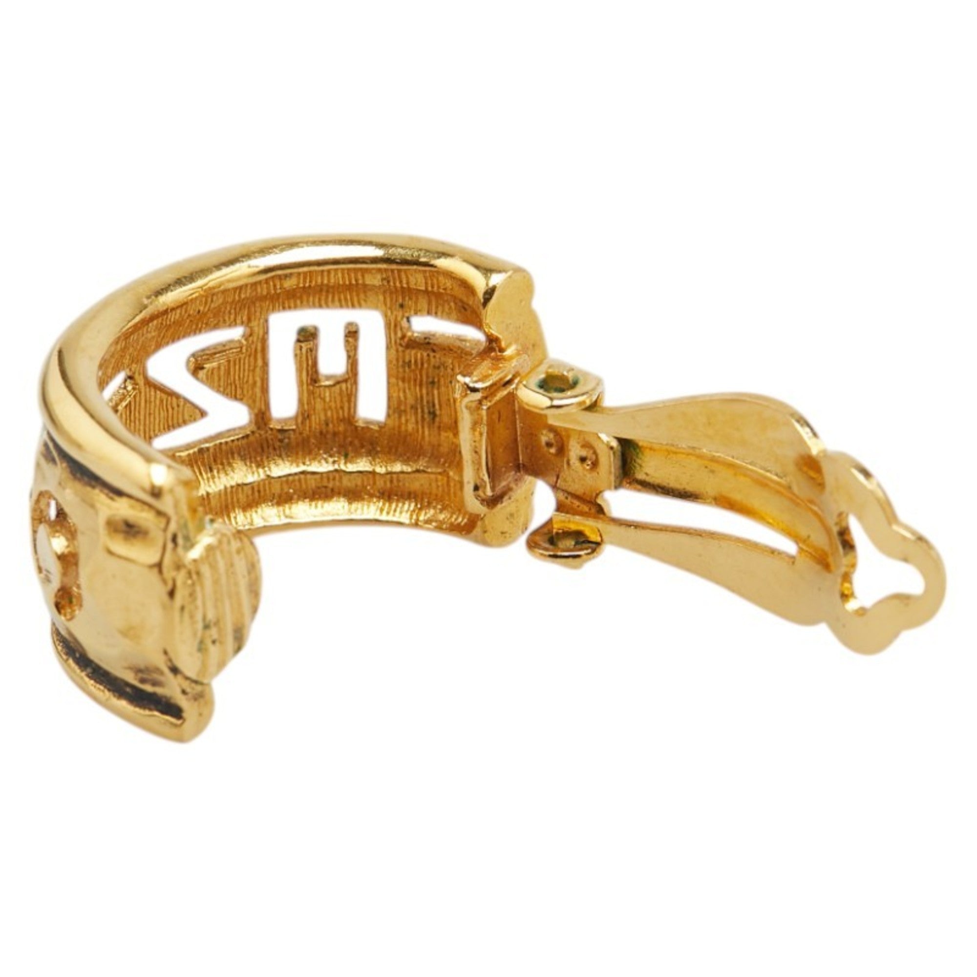 Clip-On Earrings Logo Clip-On Gold-Tone Metal
