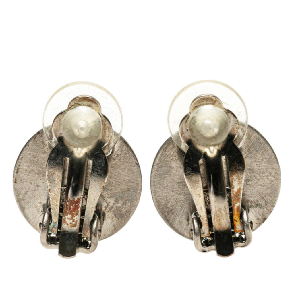 CC Logo Clip-On Earrings Silver-Tone Metal Silver-Tone Metal